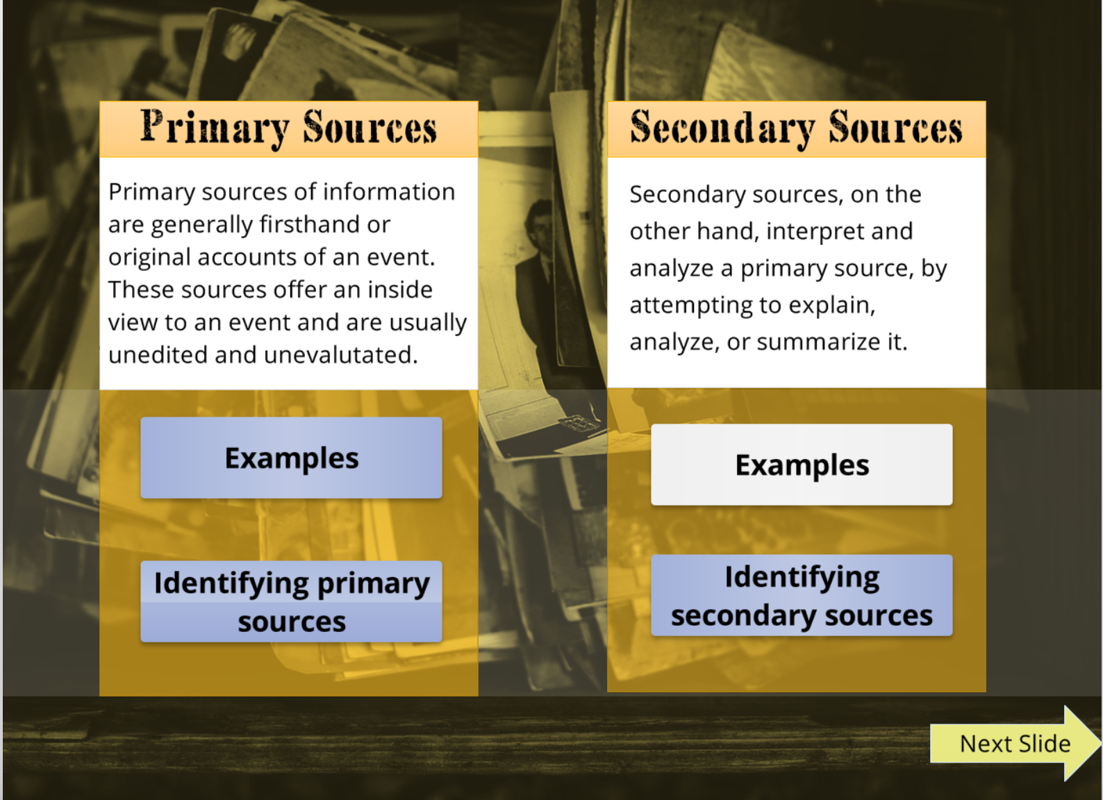 Primary and Secondary Sources Tutorial | Community of Online Research